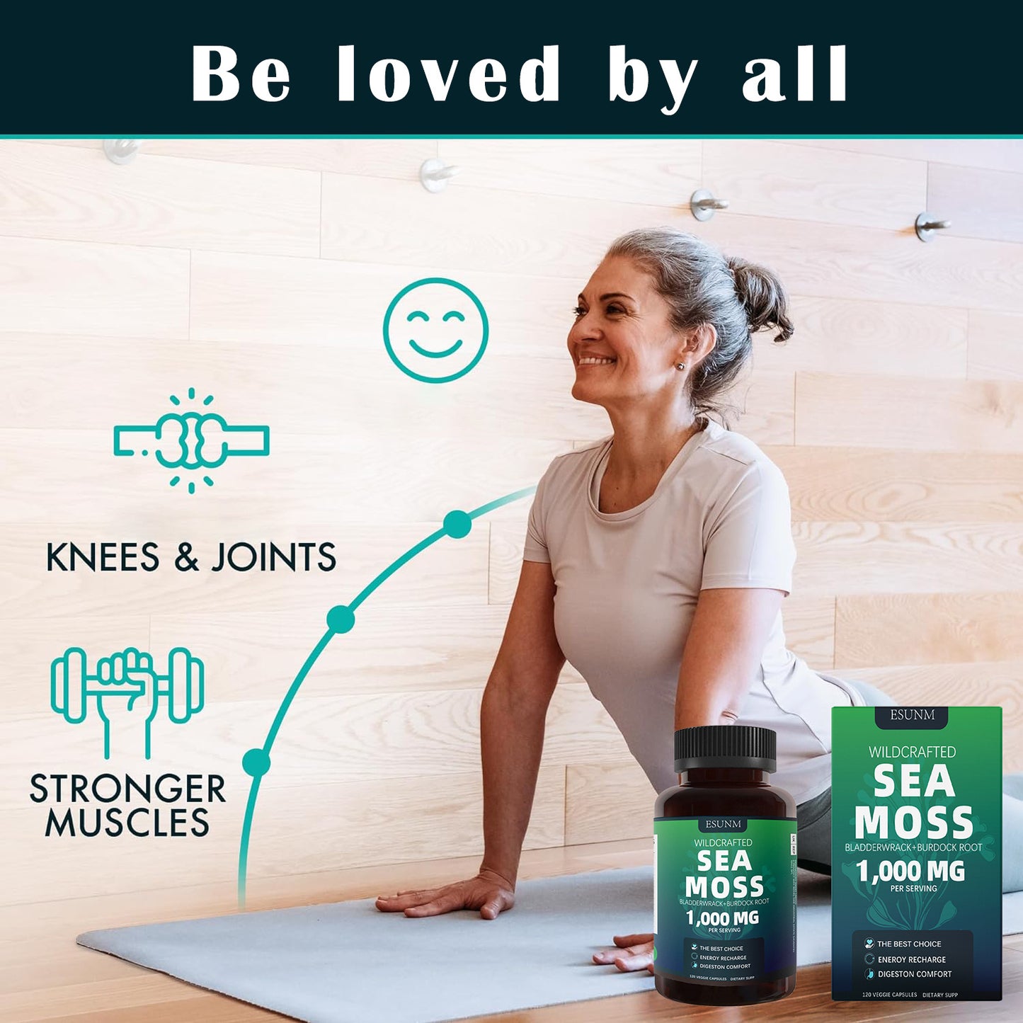 Sea Moss, Bladderwrack & Burdock Root – 1000mg per Serving | Herbal Wellness Capsules
