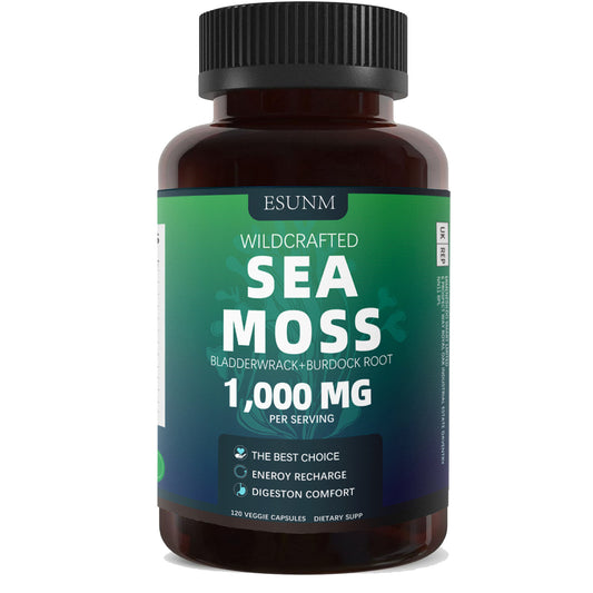 Sea Moss, Bladderwrack & Burdock Root – 1000mg per Serving | Herbal Wellness Capsules