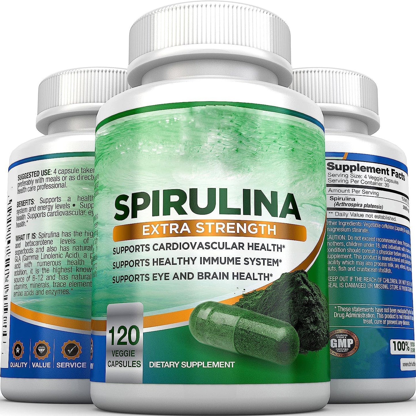 Spirulina 120 Capsules – Natural Superfood for Energy, Immunity & Detox
